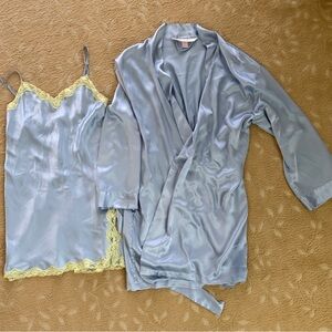 Victoria's Secret Blue and Yellow Wrap Robe Intimates